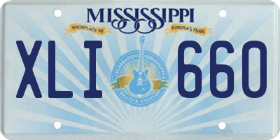 MS license plate XLI660