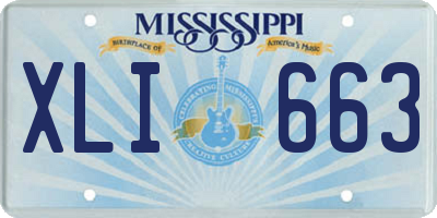 MS license plate XLI663