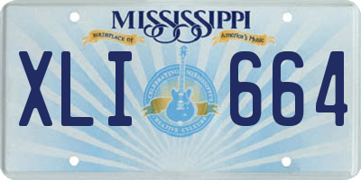 MS license plate XLI664