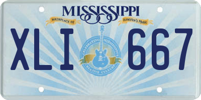 MS license plate XLI667