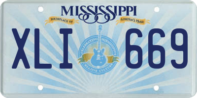 MS license plate XLI669