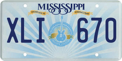 MS license plate XLI670