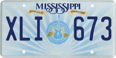 MS license plate XLI673