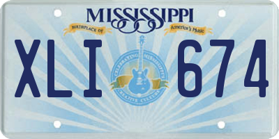 MS license plate XLI674