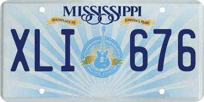 MS license plate XLI676
