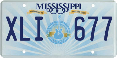 MS license plate XLI677