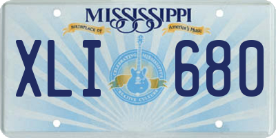 MS license plate XLI680