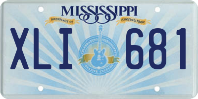 MS license plate XLI681