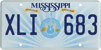 MS license plate XLI683