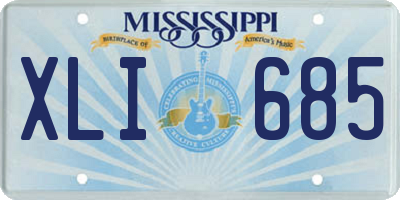 MS license plate XLI685