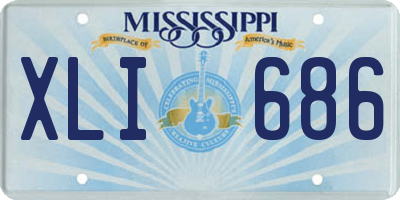 MS license plate XLI686