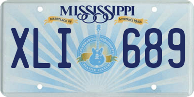 MS license plate XLI689