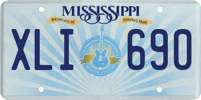 MS license plate XLI690