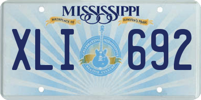 MS license plate XLI692
