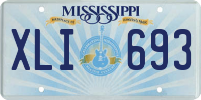 MS license plate XLI693