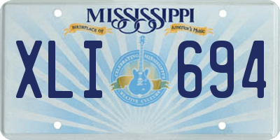MS license plate XLI694