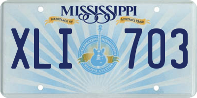 MS license plate XLI703