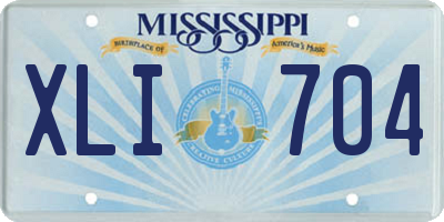 MS license plate XLI704