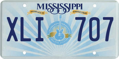 MS license plate XLI707