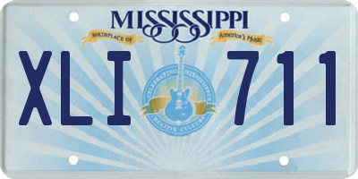 MS license plate XLI711