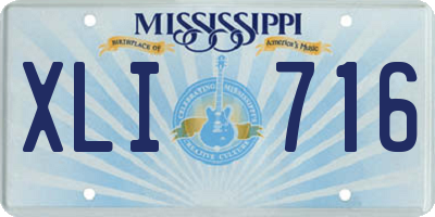 MS license plate XLI716