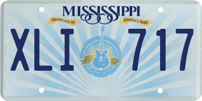 MS license plate XLI717