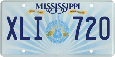 MS license plate XLI720