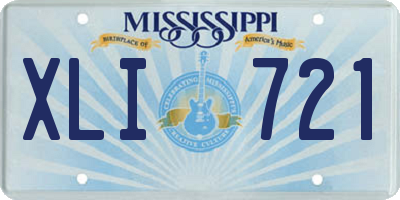 MS license plate XLI721