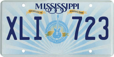 MS license plate XLI723
