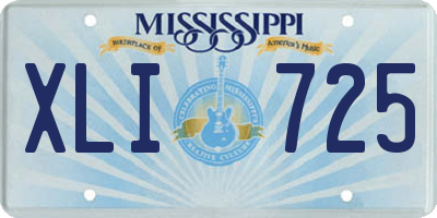 MS license plate XLI725