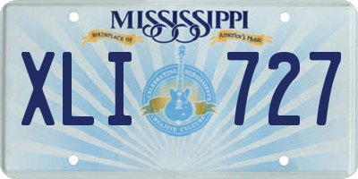 MS license plate XLI727