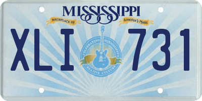 MS license plate XLI731