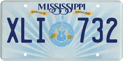 MS license plate XLI732