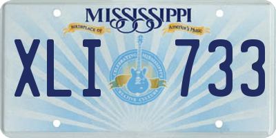 MS license plate XLI733