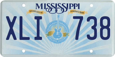 MS license plate XLI738