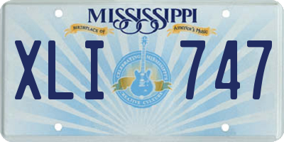 MS license plate XLI747