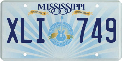 MS license plate XLI749