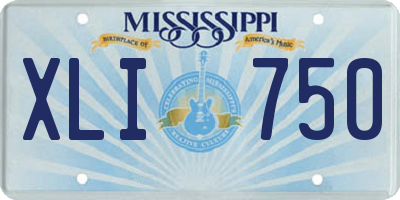 MS license plate XLI750