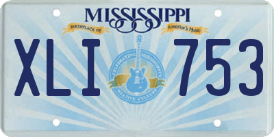 MS license plate XLI753