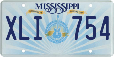 MS license plate XLI754