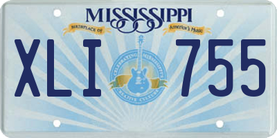 MS license plate XLI755