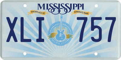 MS license plate XLI757