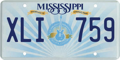 MS license plate XLI759