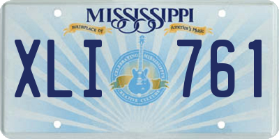 MS license plate XLI761