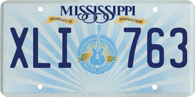 MS license plate XLI763