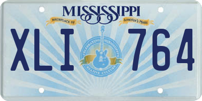 MS license plate XLI764