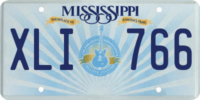 MS license plate XLI766