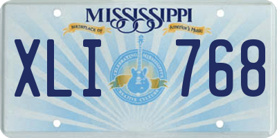 MS license plate XLI768