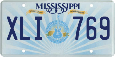 MS license plate XLI769