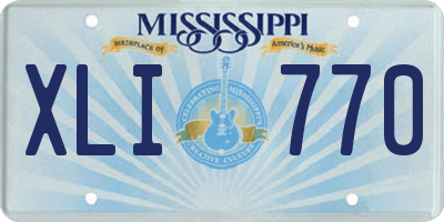 MS license plate XLI770